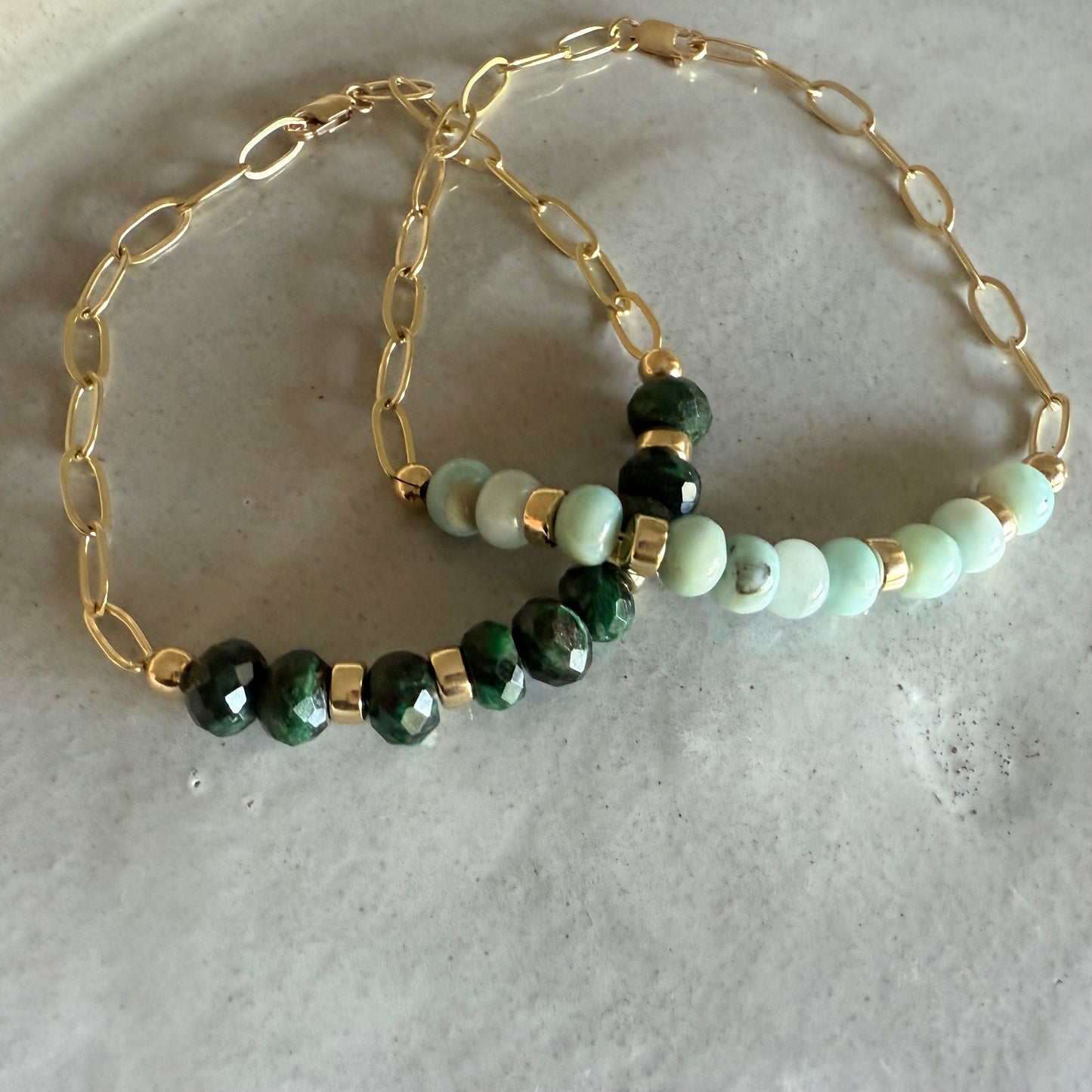 Kai Larimar or Emerald Bracelet