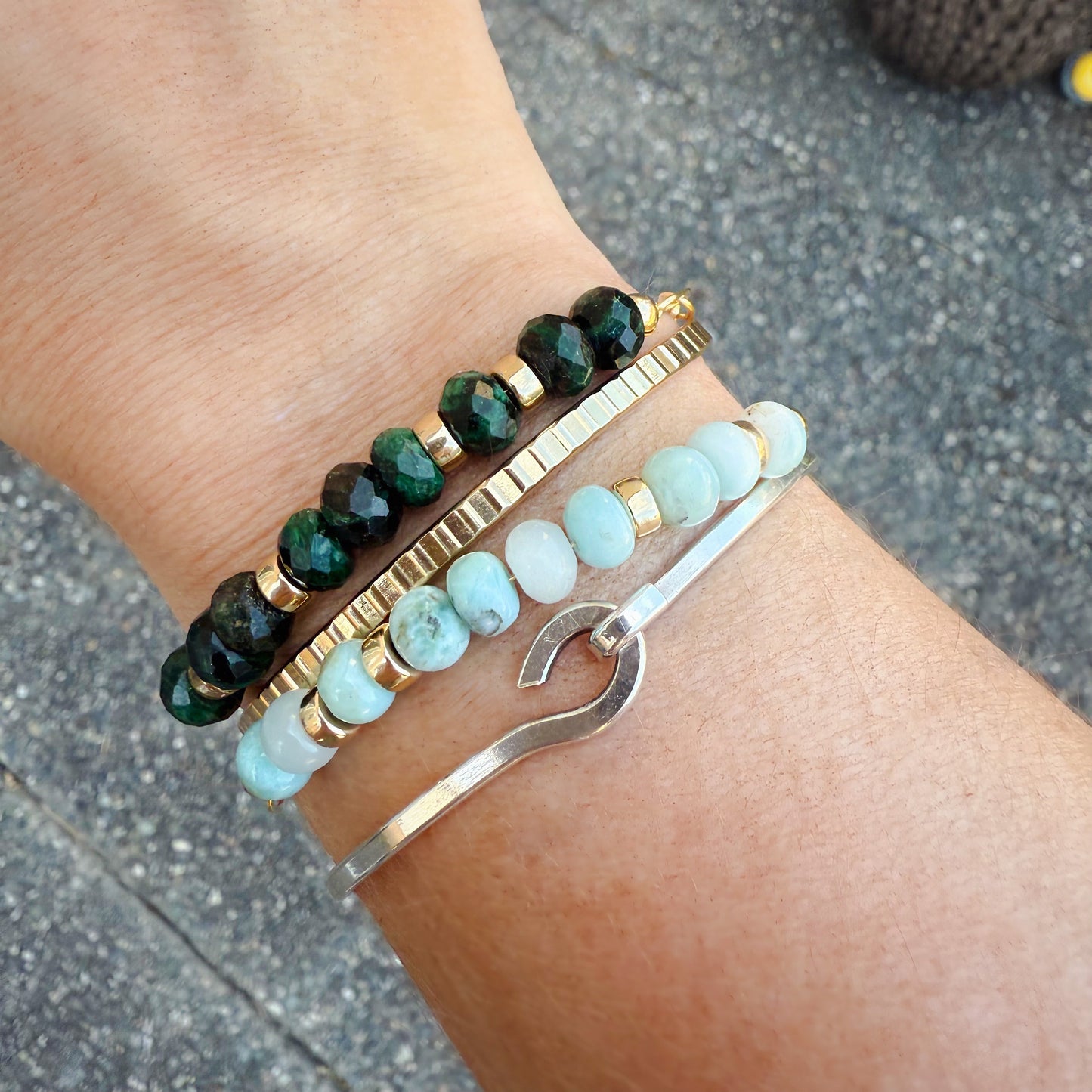 Kai Larimar or Emerald Bracelet