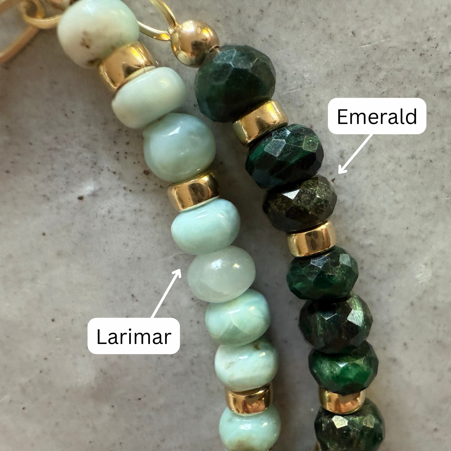 Kai Larimar or Emerald Bracelet